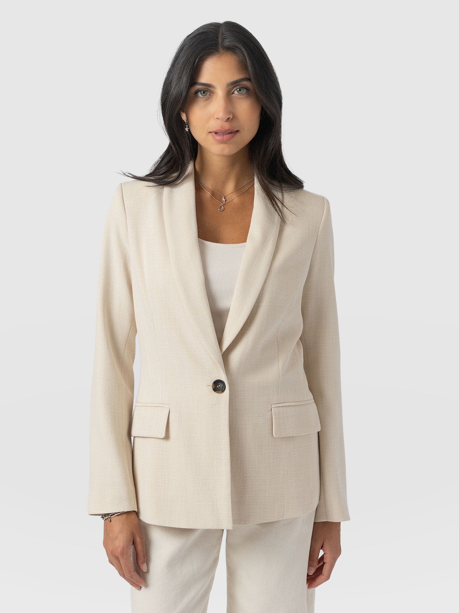 Argent Blazer - Cream - Women's Jackets | Saint + Sofia® USA